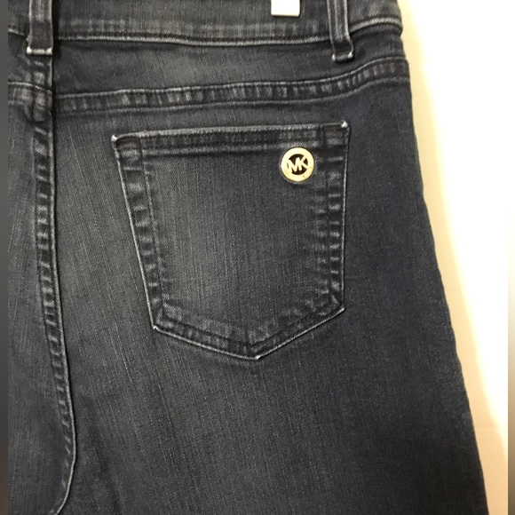 Michael Kors~Women's Size 10P Blue Skinny Leg Dark Wash Stretch Jeans - Picture 7 of 8